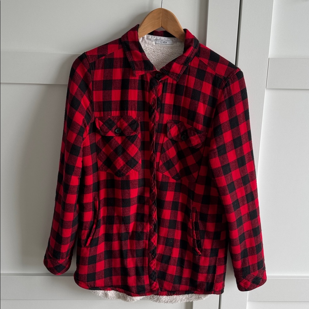 Dex Red and Black Checkered Flannel Jacket